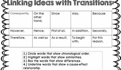 17 Writing Transition Words Worksheet / worksheeto.com