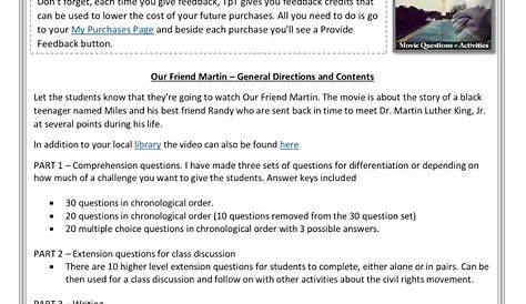 our friend martin worksheet