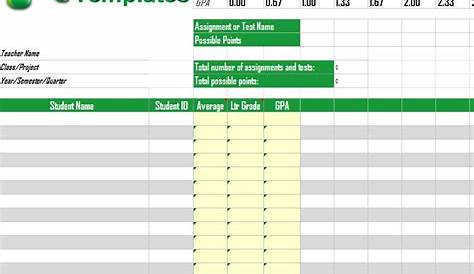 Gradebook Template | Excel Gradebook Template