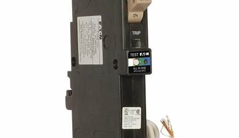 Eaton Type CH 15-Amp 1-Pole Dual Function AFCI/GFCI Circuit Breaker at