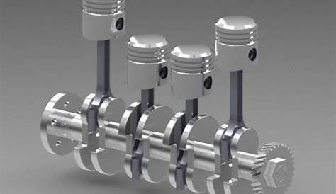4 Cylinder Engine - STEP / IGES - 3D CAD model - GrabCAD