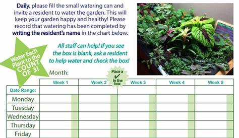 watering chart for weed plants