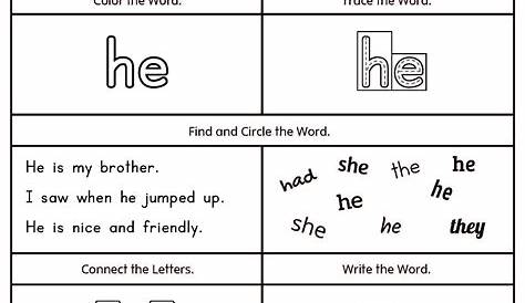 Kindergarten Word Worksheets — db-excel.com