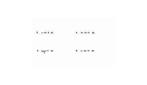 Literal Equations Practice Worksheet Algebra 1 – Thekidsworksheet