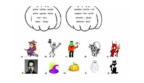 halloween adjectives worksheets