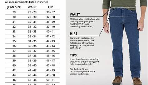 women's wrangler jeans size chart