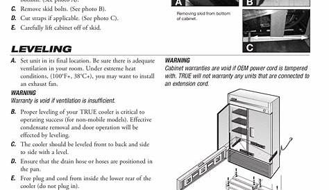 PDF manual for True Refrigerator T-23G