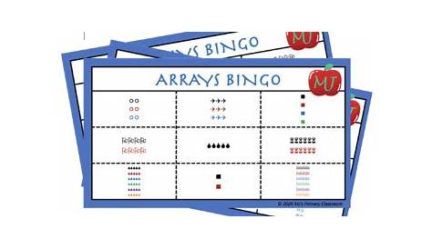 grade 2 colorful arrays bingo worksheet