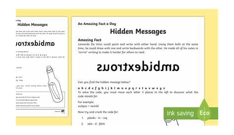 Hidden Messages Worksheet / Worksheet (teacher made)