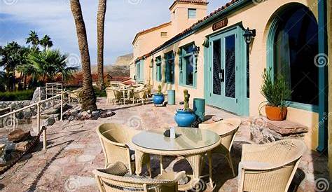 Patio Seating, Death Valley Resort Stock Image - Image of design, decor