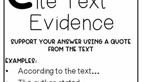 Citing Textual Evidence Worksheet / Text Evidence Worksheet 4th Grade Inferences Worksheets