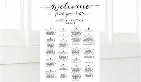 wedding alphabetical seating chart