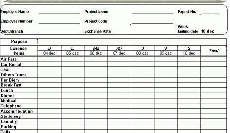 home expense worksheet template