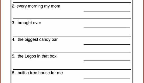 2nd Grade Free Sentence Writing Worksheets Worksheet : Resume Examples