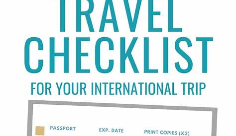 international travel checklist printable