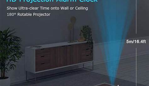 LIORQUE Alarm Clock Projection Radio Digital Clock with USB Charger and Temperature, Alarm