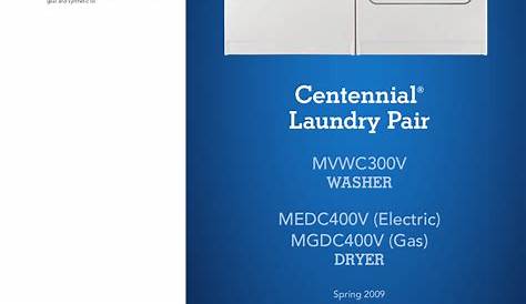 PDF manual for Maytag Washer Centennial MVWC300V
