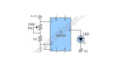 Simple 555 LED Flasher | Circuit Diagram