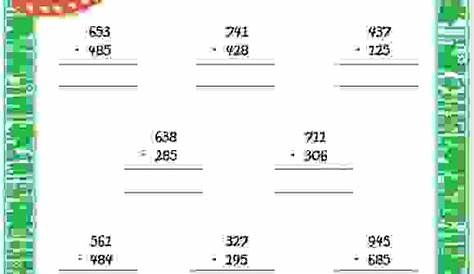 Subtraction with borrowing worksheet 2 - EStudyNotes