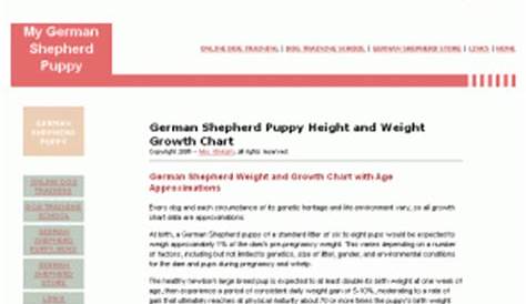 weight chart german shepherd