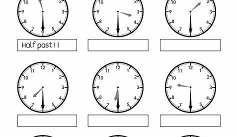 telling time worksheets hour and half hour