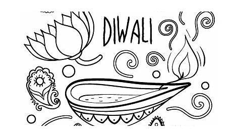 Printable Diwali coloring page. Free PDF download at http