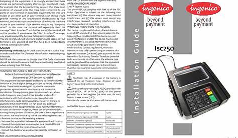 Ingenico ISC250NEWCL Contactless RFID payment terminal User Manual