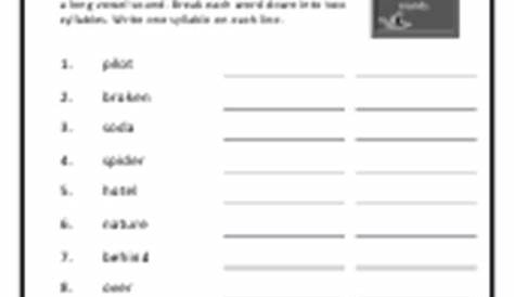 Decoding Grade 2 Two-Syllable Words Worksheets