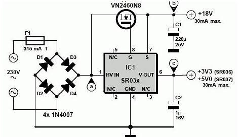 220vac to 6vdc circuit diagram