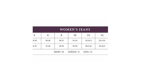 gloria vanderbilt ladies' amanda stretch denim jean size chart