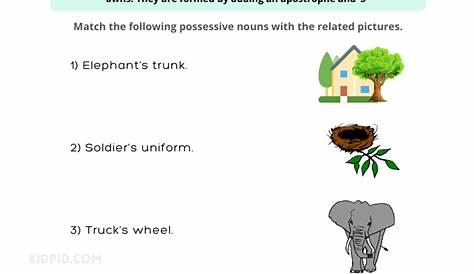 Possessive Nouns Printable Worksheets for Grade 1 - Kidpid