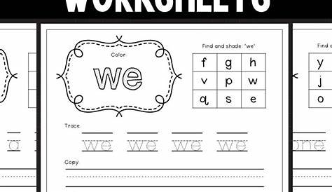 Sight Word Worksheet Kindergarten