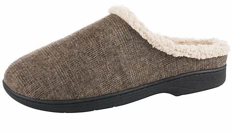 Isotoner Men's Memory Foam Bedroom Shoes Slippers Smoky Taupe Size MD 8