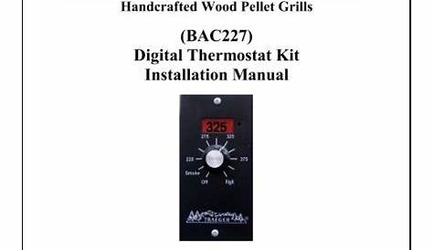 traeger digital thermostat kit owner manual