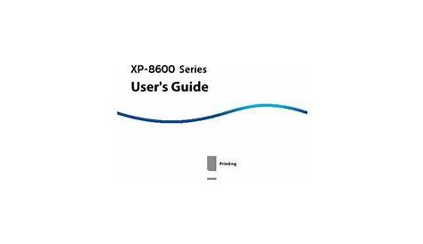 Epson XP8600 Printed Manual