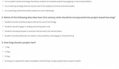 project based learning worksheets