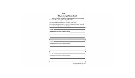 Properties of Matter Review Worksheet by Teach Simple