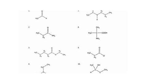 organic chemistry worksheet with answers