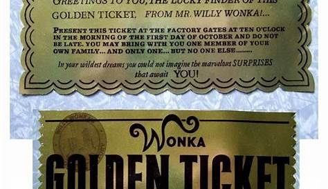 Golden Ticket from Willy Wonka and Charlie and the Chocolate