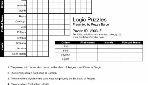 logic puzzles printable