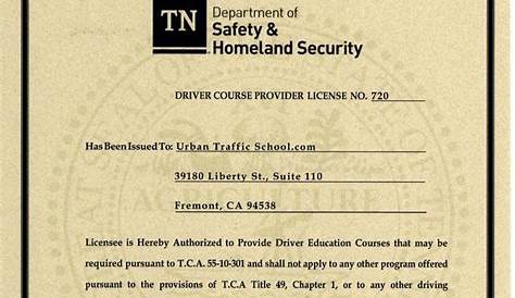Tennessee Driver Education Course by Urban Traffic School