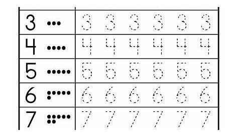 printable preschool worksheets tracing numbers