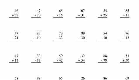 subtraction worksheets 2 digit no regrouping