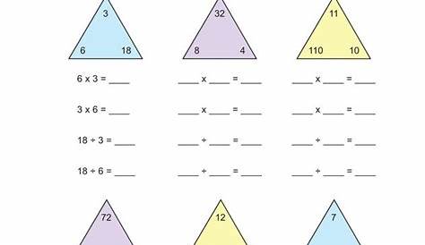Number Triangles – Multiplication and Division Fact Families | Fact