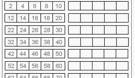 skip counting by 2's to 20 worksheets