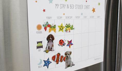 Sticker reward chart for staying in bed | Sticker chart, Stay in bed, Kids sleep