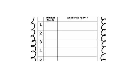 recording sheet for students