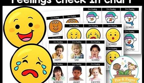 Feelings Chart for Kids in Preschool or Kindergarten in 2021 | Emotions