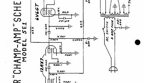 FENDER CHAMP AMP 5E1 SCH Service Manual download, schematics, eeprom
