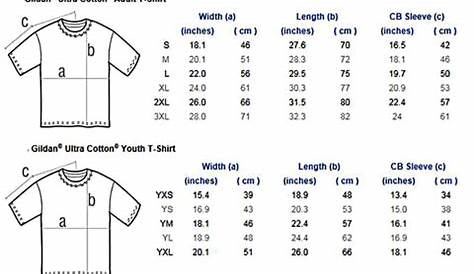 gildan hammer sizing chart